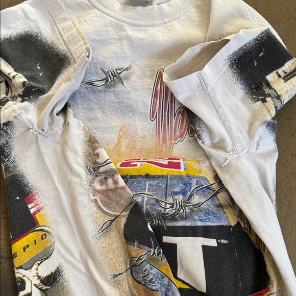 Y2K 2001 Ward Burton 22 NASCAR AOP Dodge City Cat Racing Shirt Medium - Picture 4 of 7